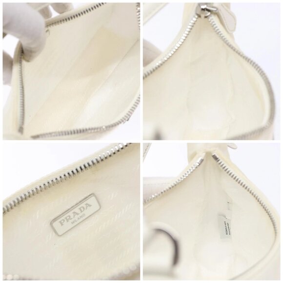 PRADA Re-Edition 2005 Hand Bag Nylon White Silver Auth yk19251 - Picture 15 of 16